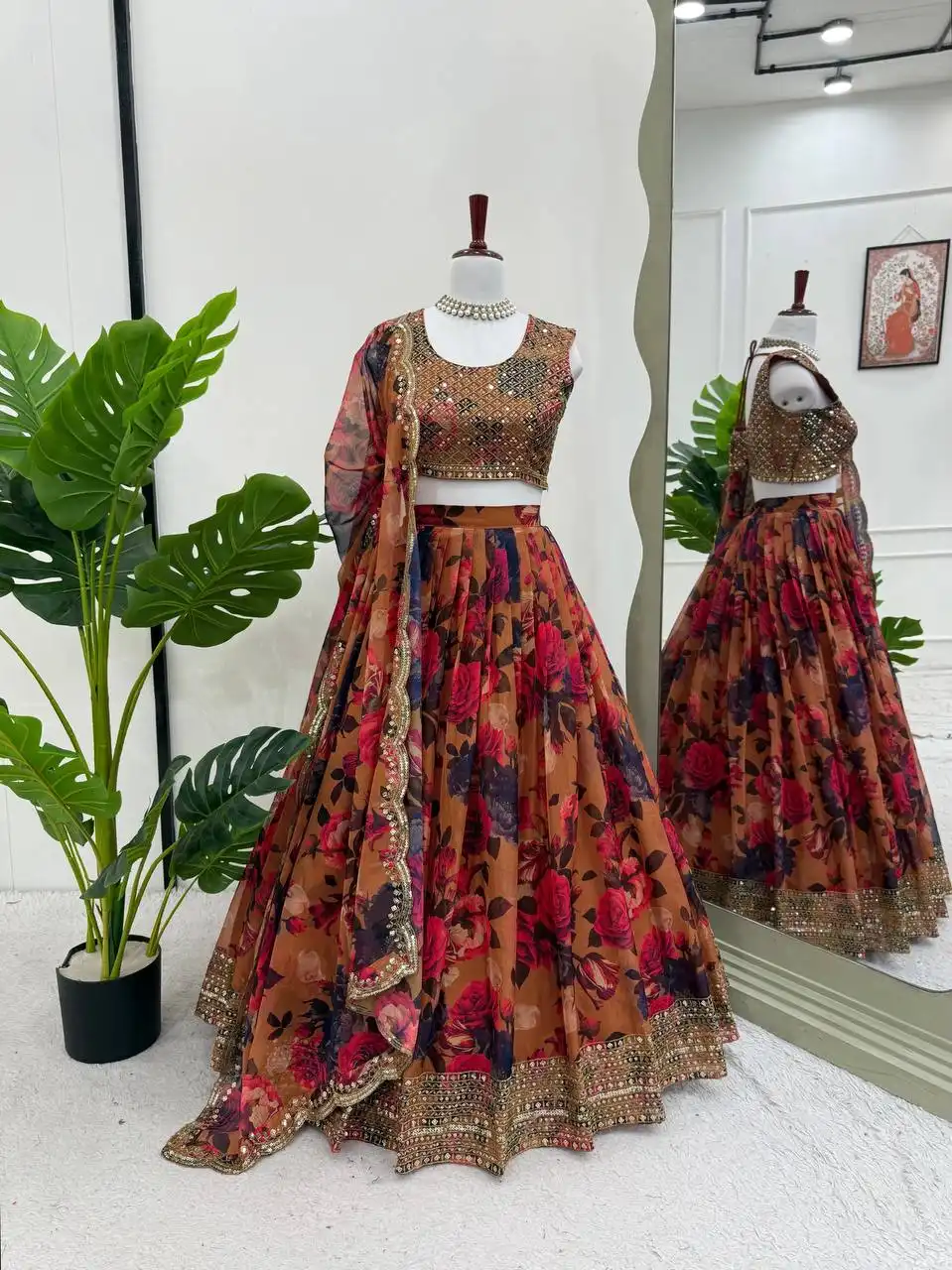 Deepika 354 Tabby Orgnza With Printed Lehenga Choli