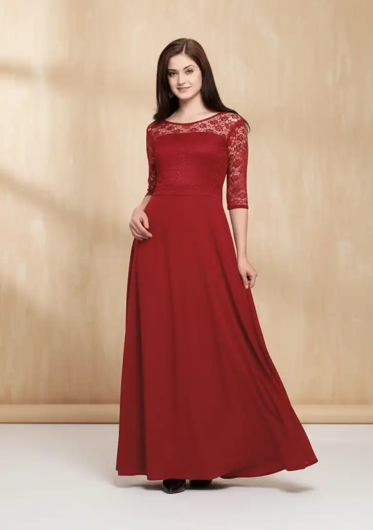 Shiv Vol 102 Georgette Printed Red Gown Collection