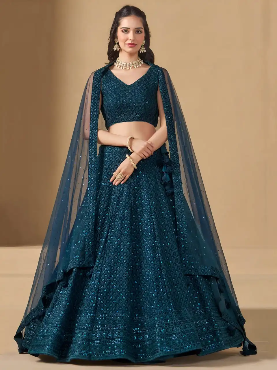Zeel 5124A Georgette Sequins Embroidery Lehenga Choli