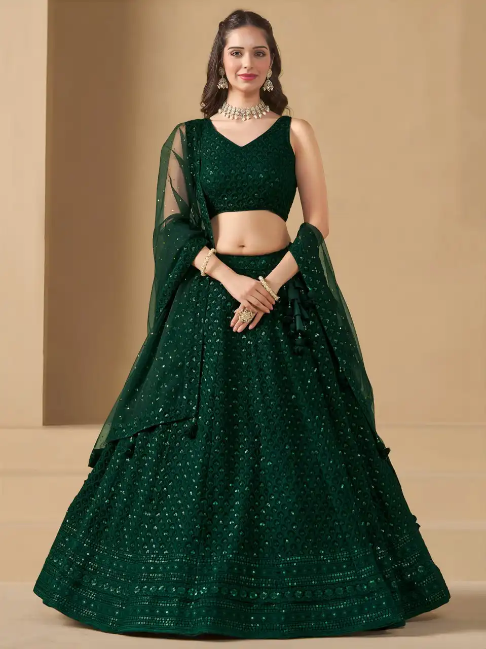 Zeel 5124B Georgette Mehndi Occasion Lehenga Choli