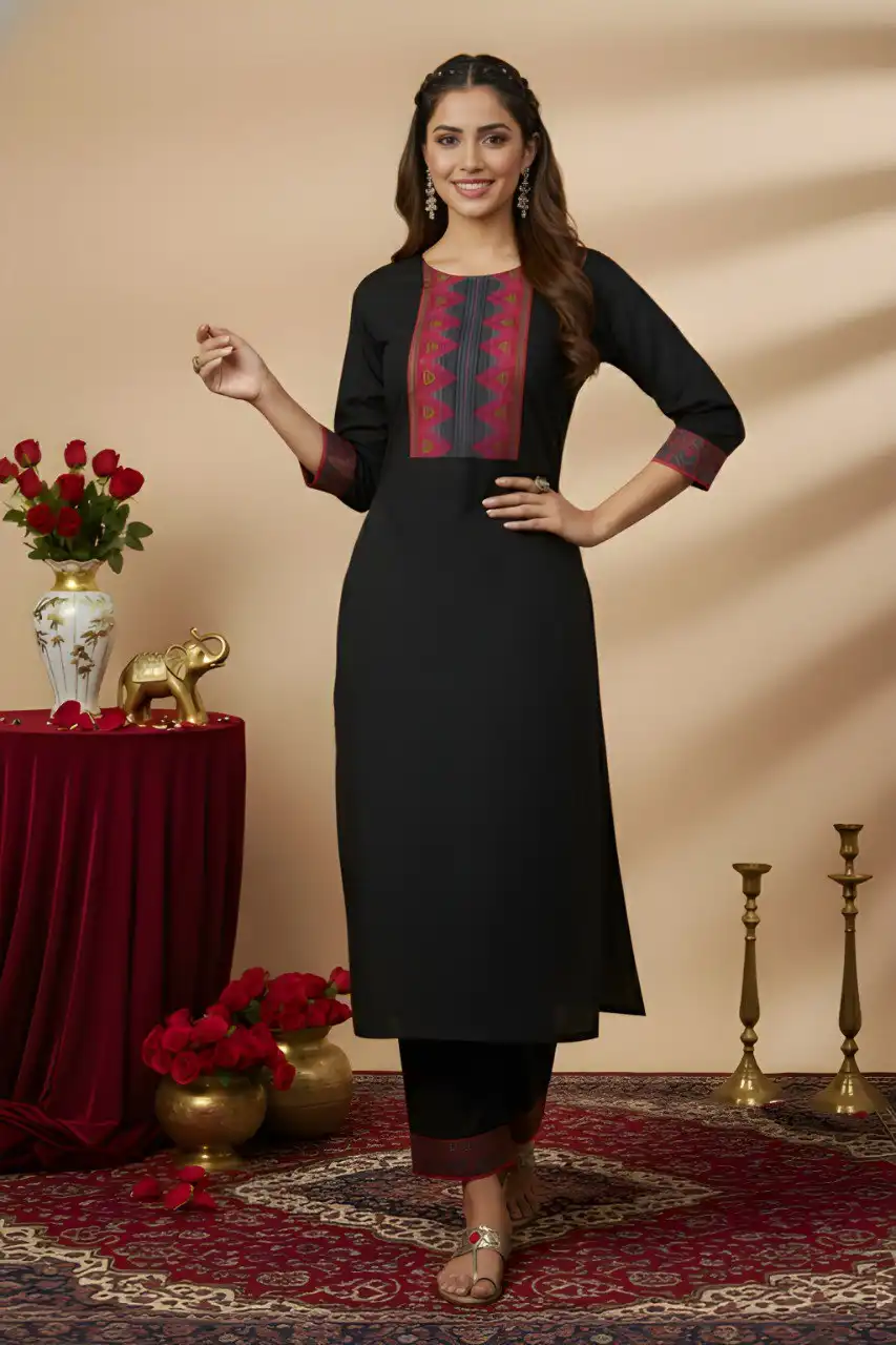 Shiv Vol 153 Black Heavy Cotton Plain Top With Bottom