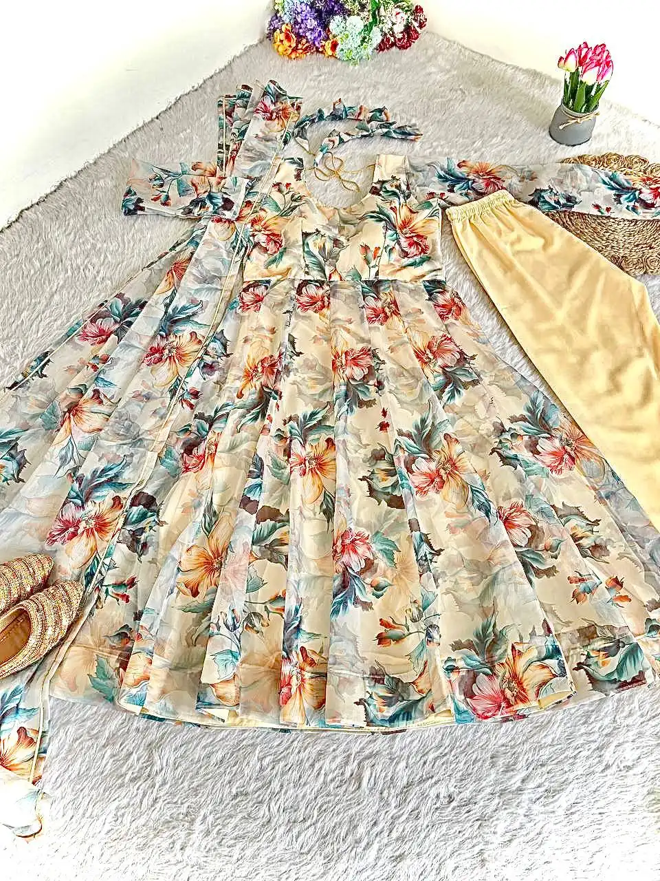 Alia 529 Organza Soft Taby Silk Readymade Dress Collection