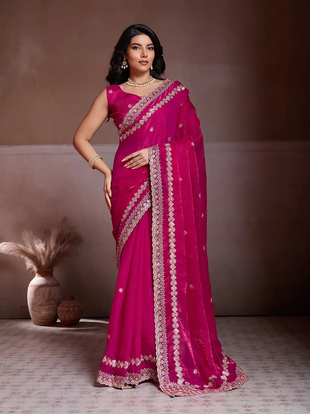 Kiara Amruta A Fendy Chiffon Embroidery Party Wear Saree