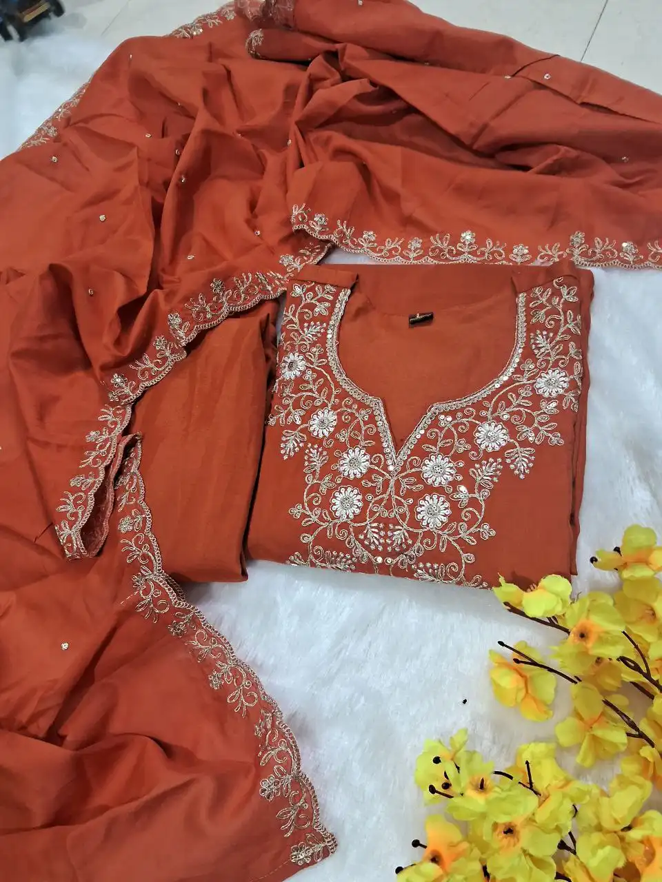 ATQ Vol 32 Viscose Chinnon Festive Readymade Dress