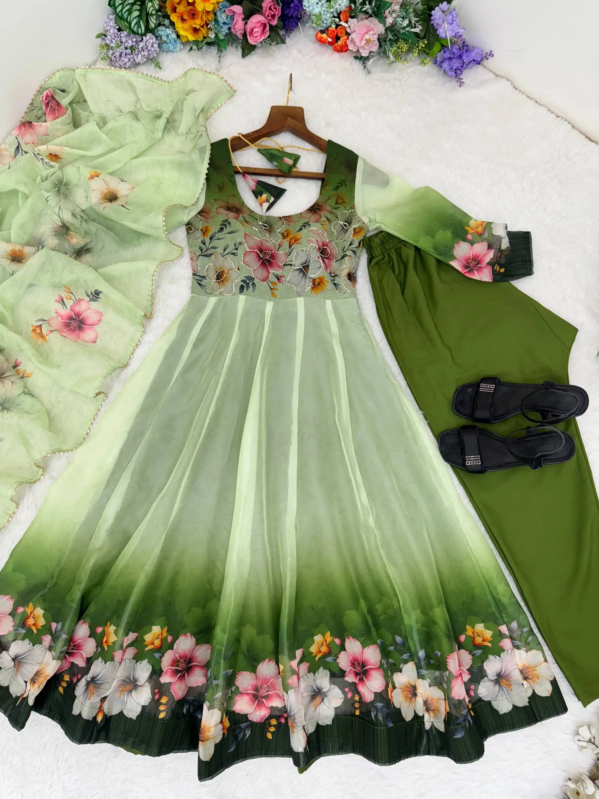 Alia 531 Organza Soft Taby Silk Readymade Dress