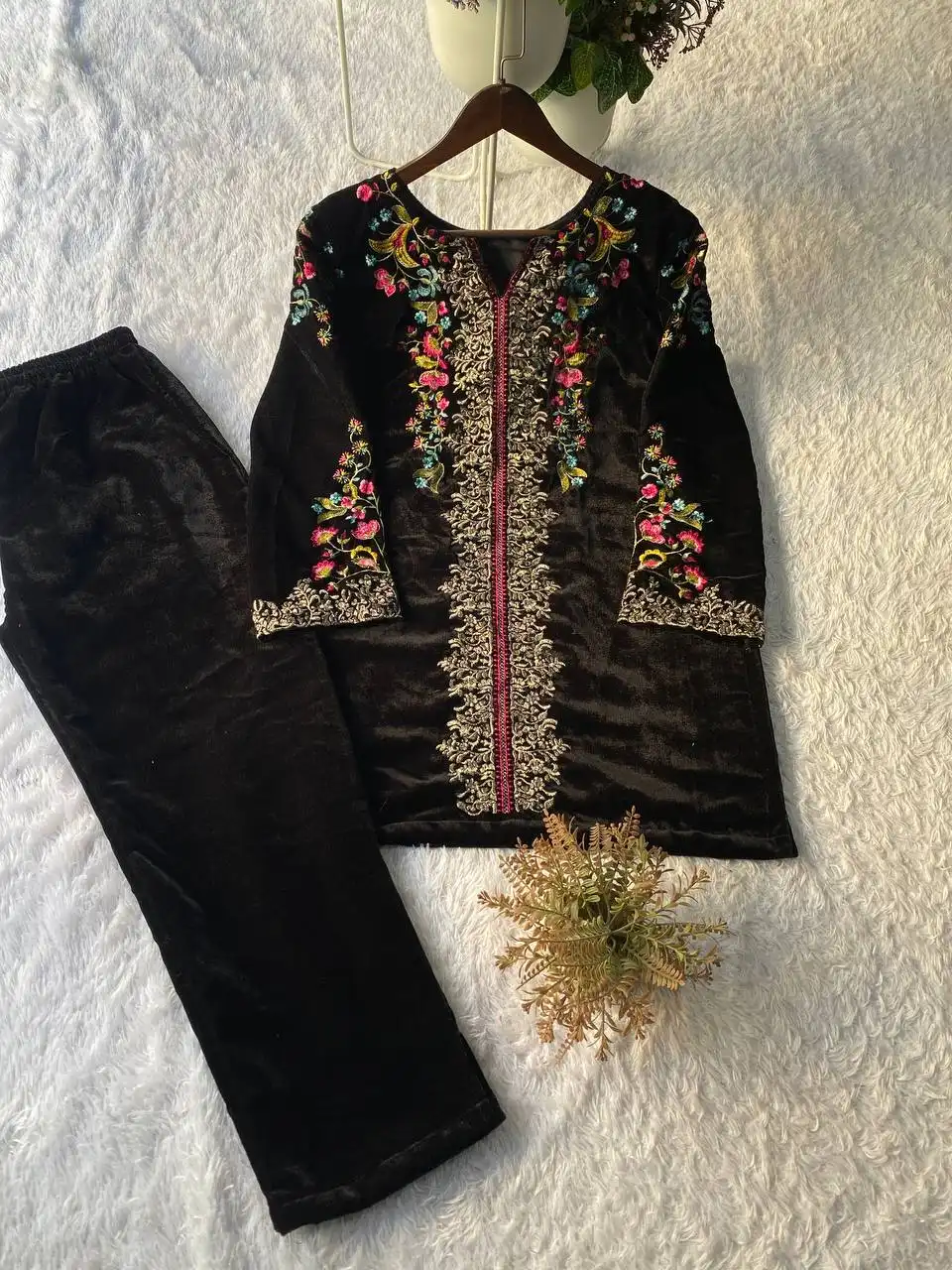 BV 426 Black Velvet Embroidery Winter Co Ord Set