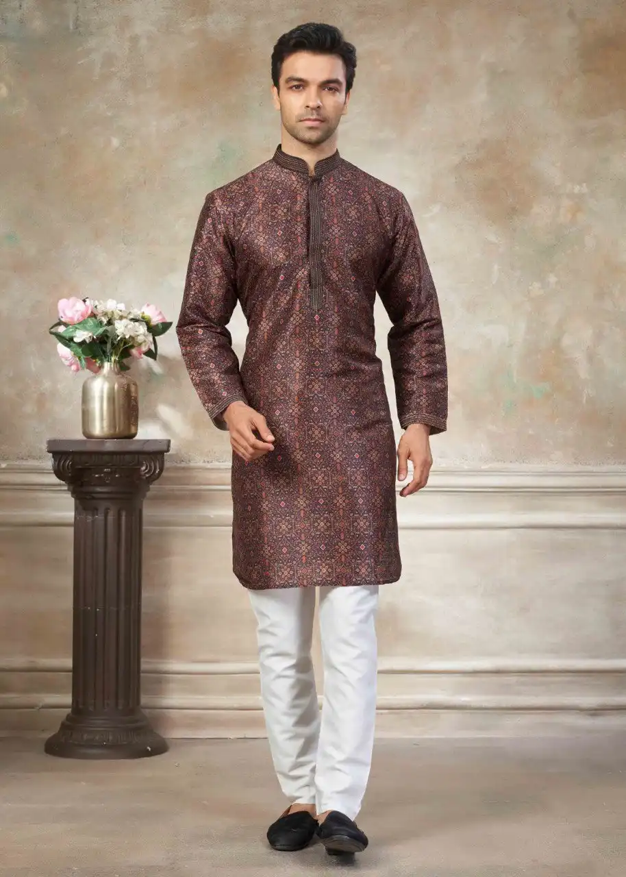 Shyam Vol 59 Silk Digital Printed Kurta Pajama Men's Wear