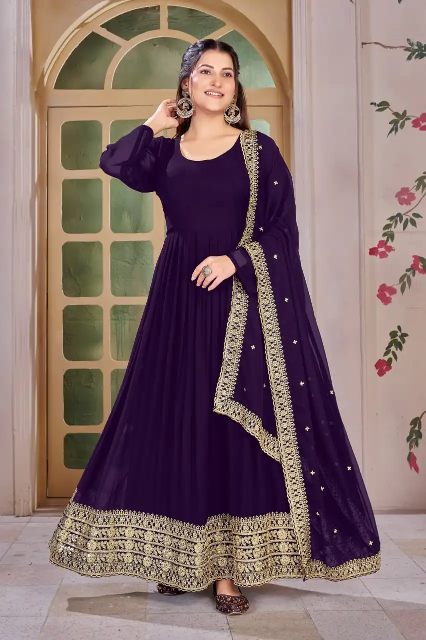 Zarin Vol 043A Georgette Gown Embroidery Collection