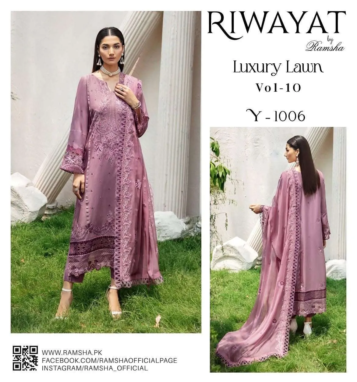 Ramsha Riwayat Luxury Lawn Collection Vol 10 Pakistani Suits