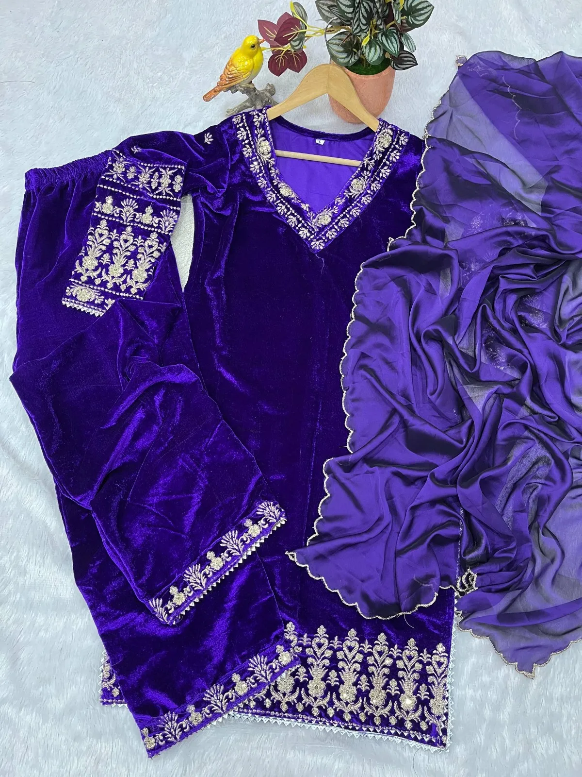 RBC 1125 Navy Blue Velvet Festival Readymade Dress