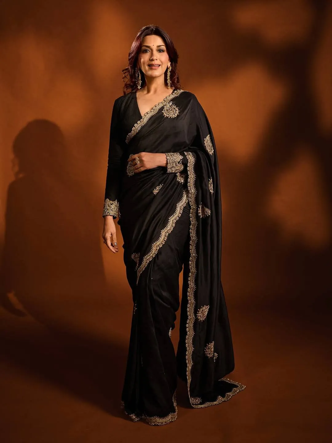 RBC 6037 Black Rangoli Crush Silk Bollywood Sarees