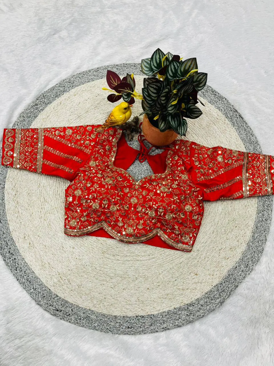 RBC 6038 White Royal Organza Silk Christmas Saree