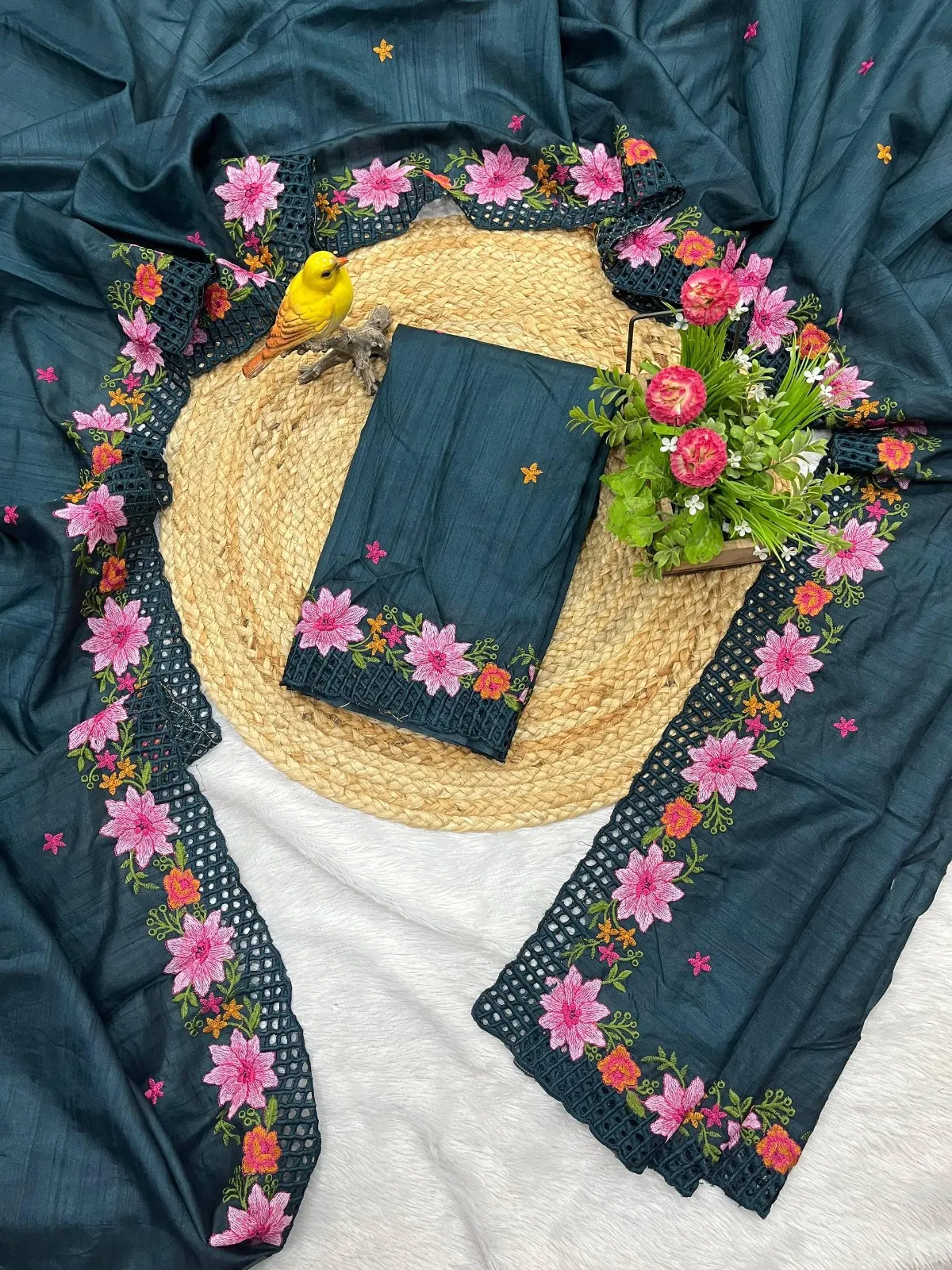 RBC 6048 Manipuri Silk Embroidery Festival Sarees