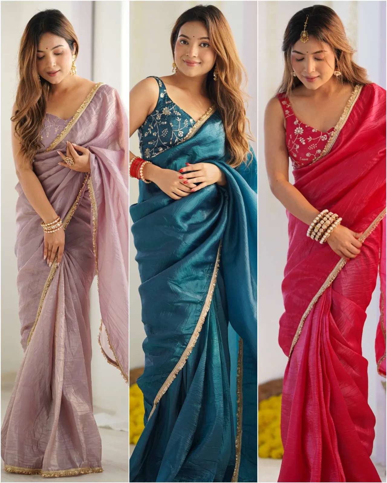 RBC Niharika Gold Crush Silk Ready To Wear Sarees