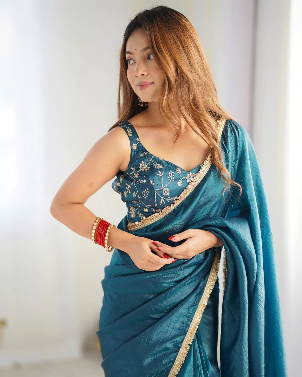 RBC Niharika Gold Crush Silk Ready To Wear Sarees