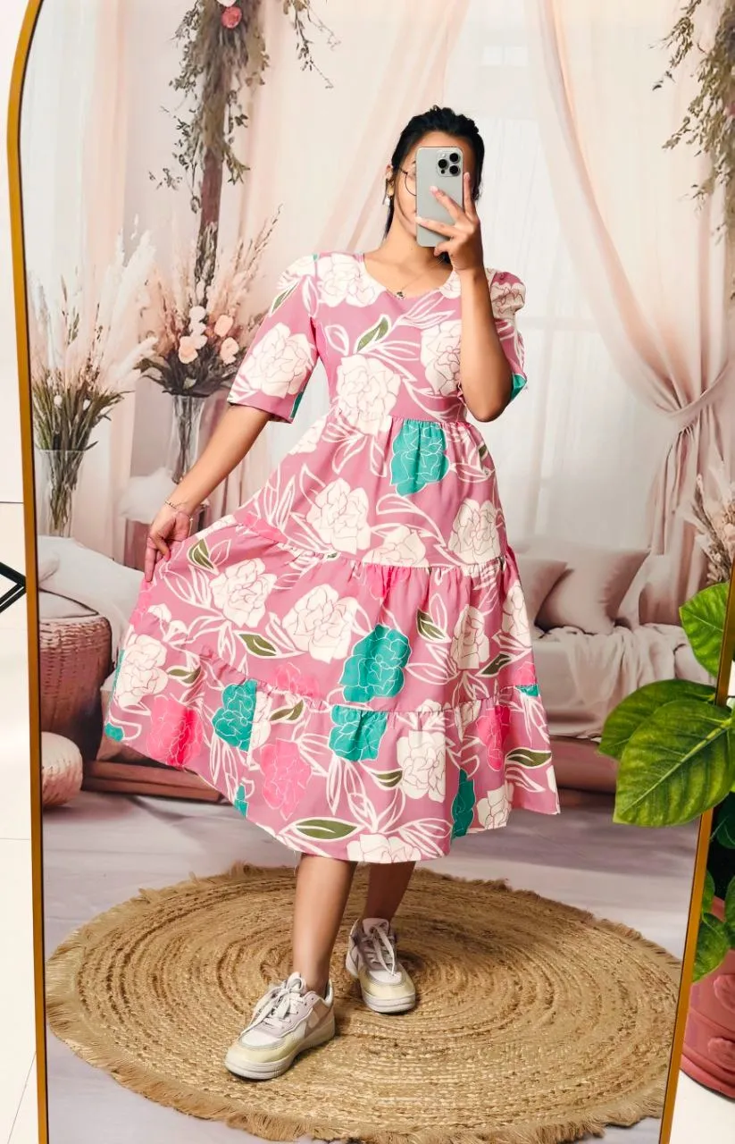 RM Cotton Printed Frock Kurtis