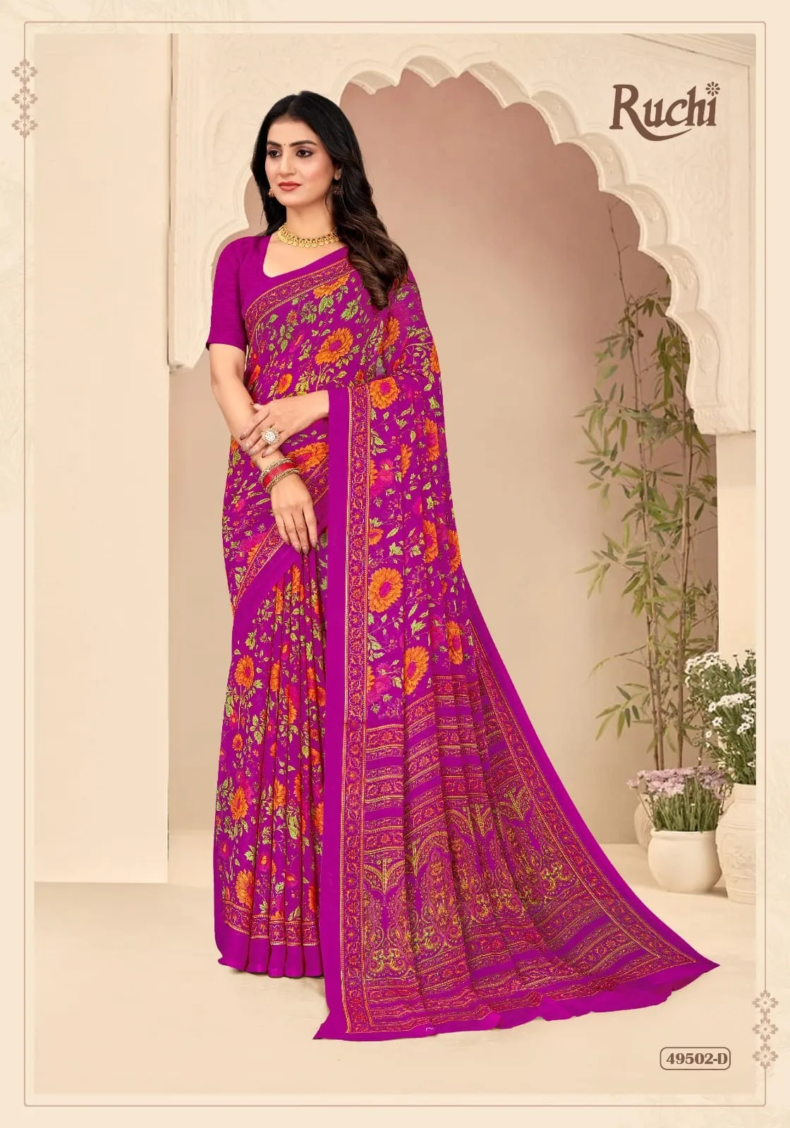 Ruchi Star Chiffon 205 Printed Casual Wear Saree Collection Sarees
