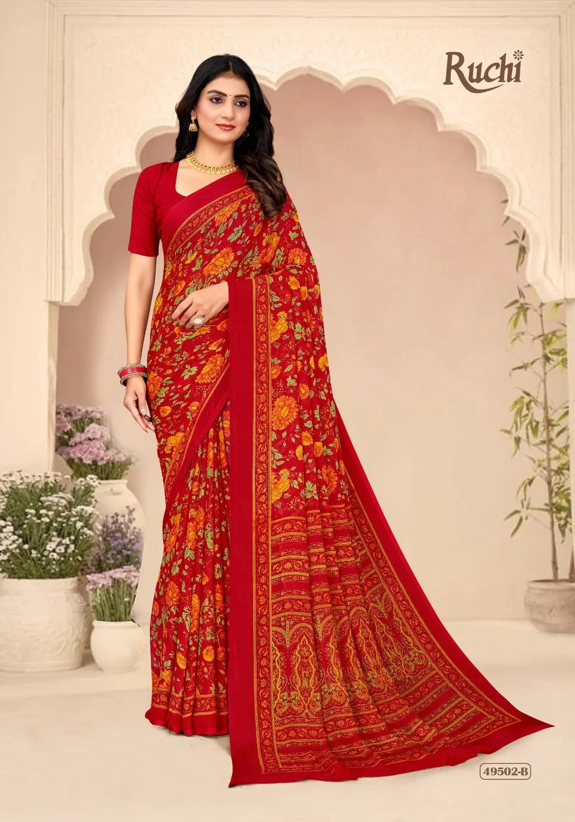 Ruchi Star Chiffon 205 Printed Casual Wear Saree Collection Sarees