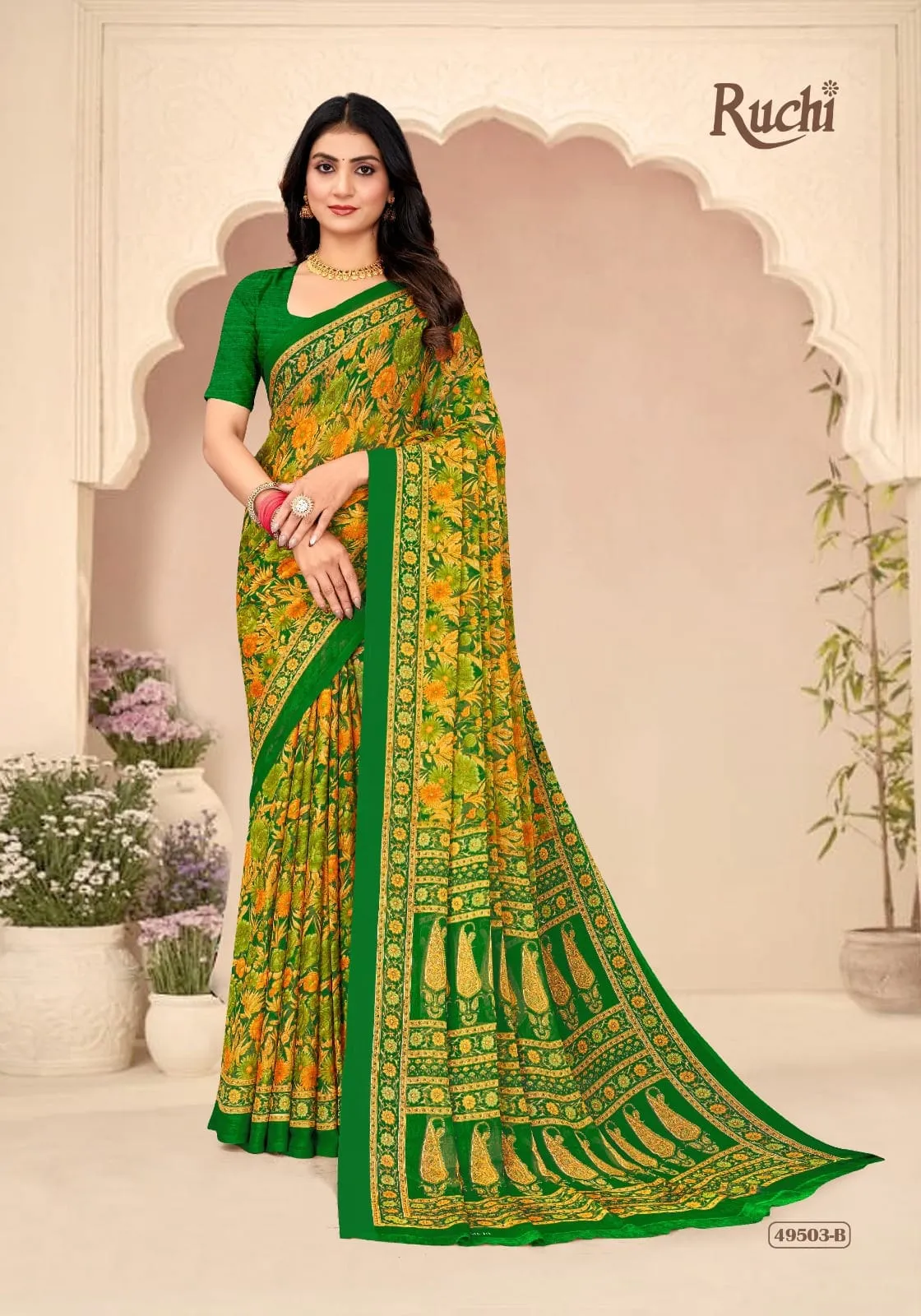 Ruchi Star Chiffon 205 Printed Casual Wear Saree Collection Sarees