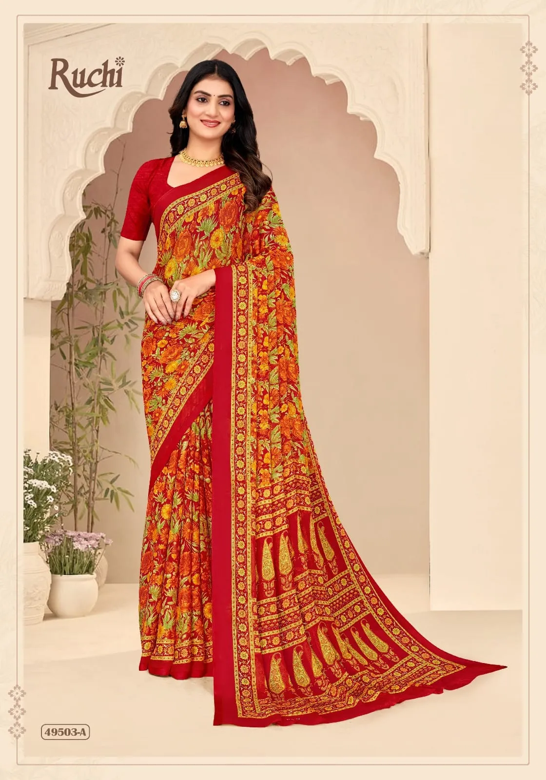 Ruchi Star Chiffon 205 Printed Casual Wear Saree Collection Sarees