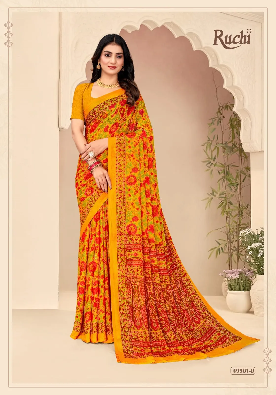 Ruchi Star Chiffon 205 Printed Casual Wear Saree Collection Sarees