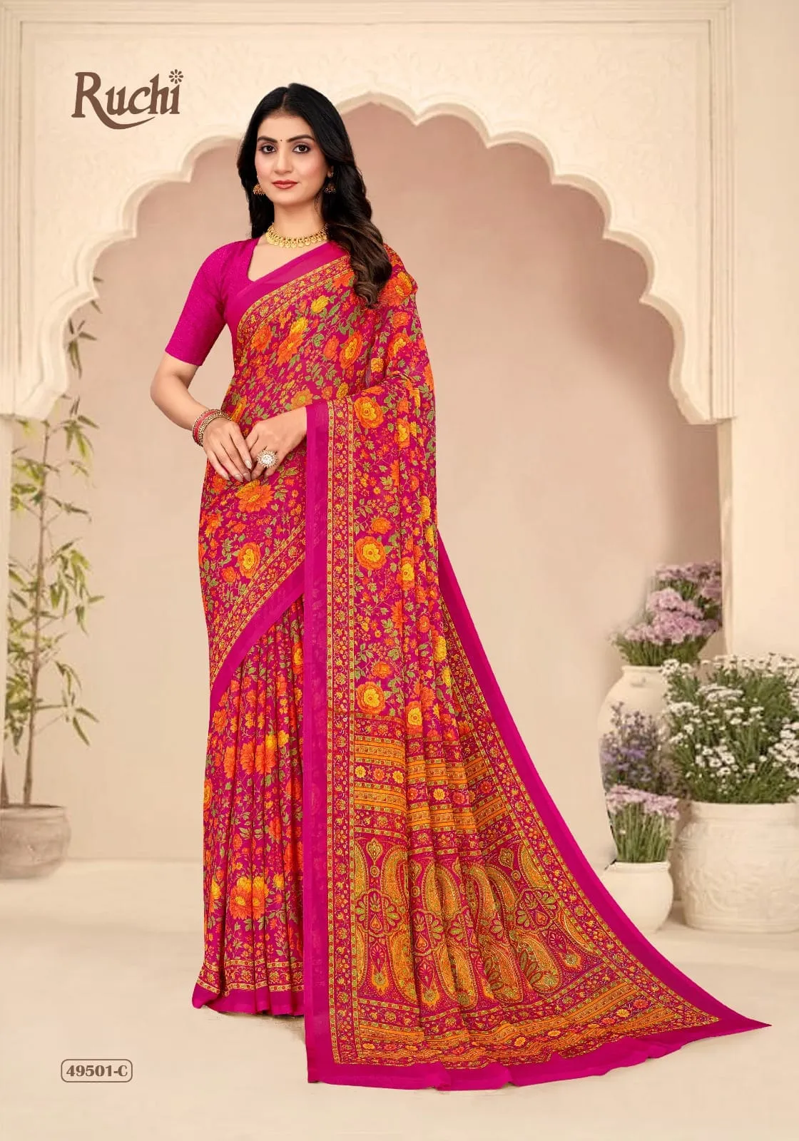 Ruchi Star Chiffon 205 Printed Casual Wear Saree Collection Sarees