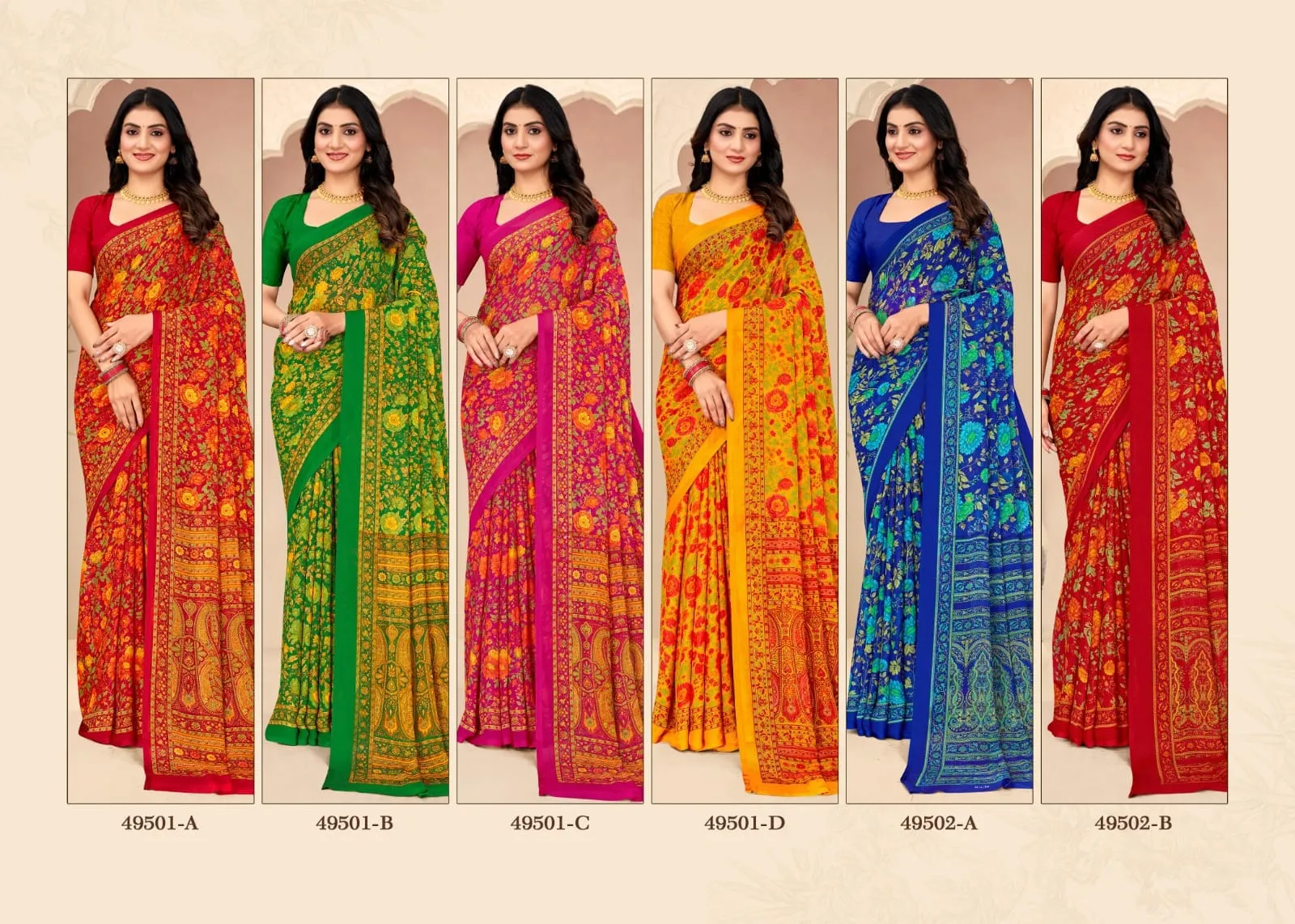 Ruchi Star Chiffon 205 Printed Casual Wear Saree Collection Sarees