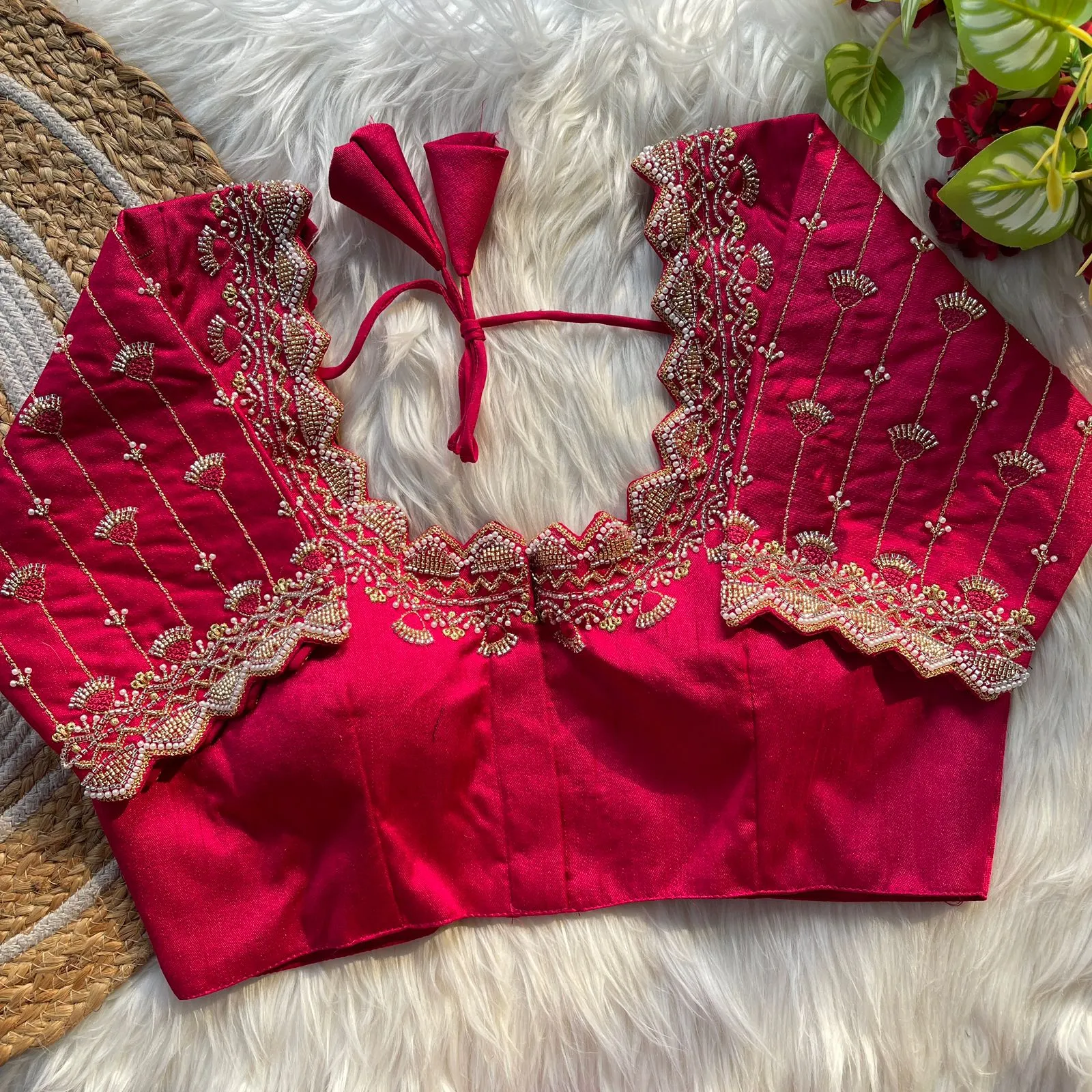 Ruhi Vol 108 Roman Silk Beads Work Bridal Readymade Blouse