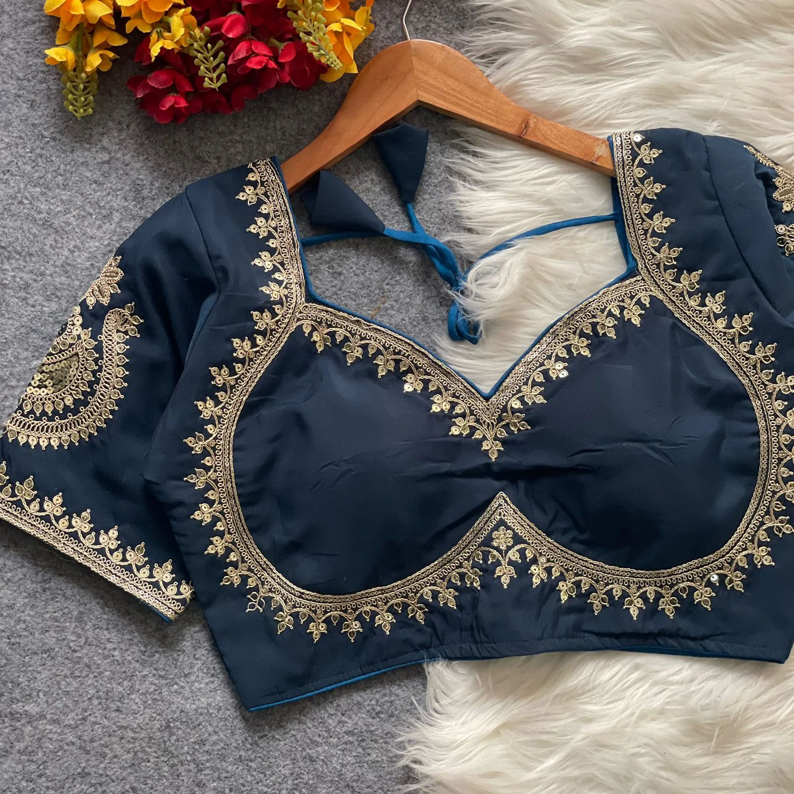 Ruhi Vol 77 Pure Roman Silk Bridal Wedding Readymade Blouse