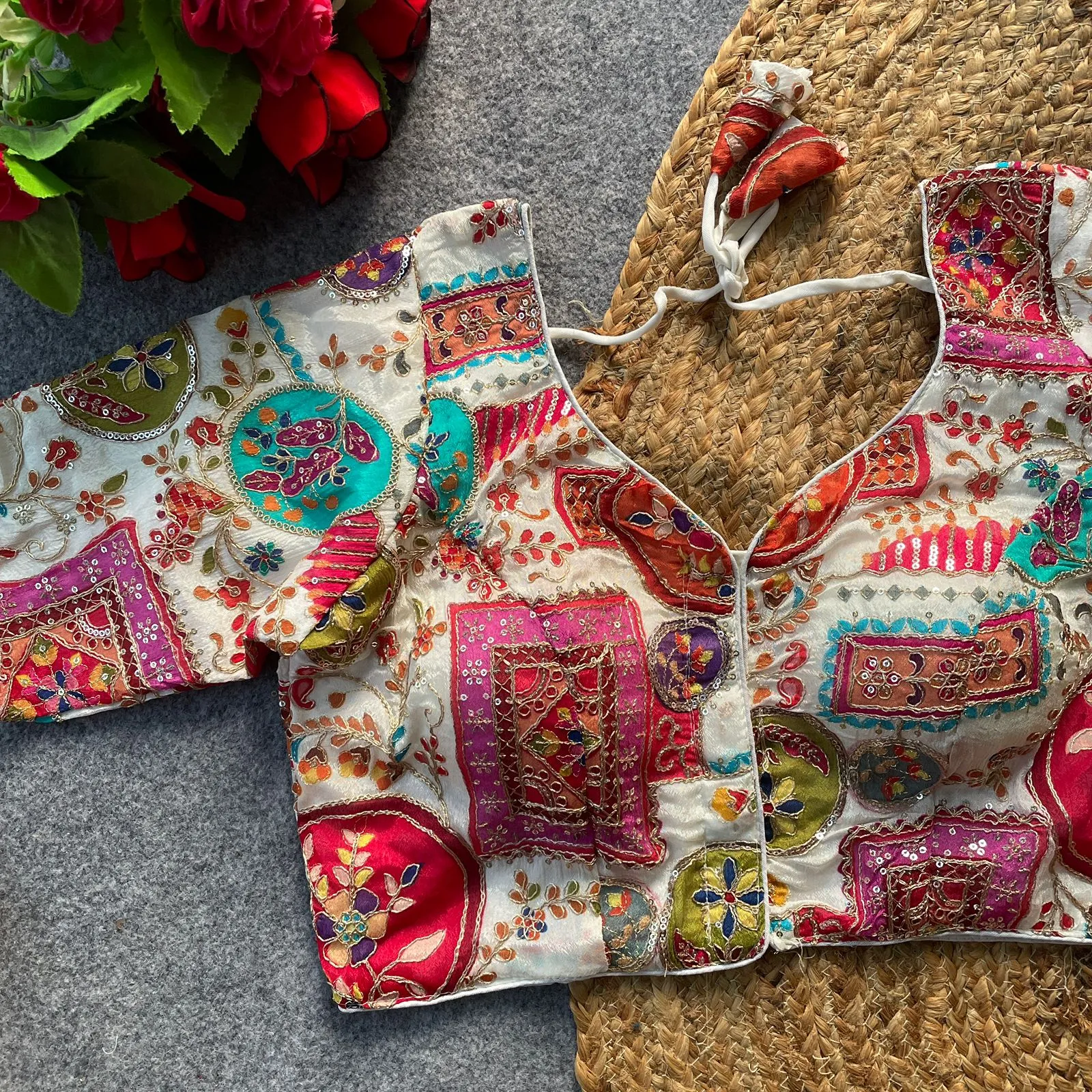 Ruhi Vol 83 Heavy Chinon Position Printed Wedding Readymade Blouse