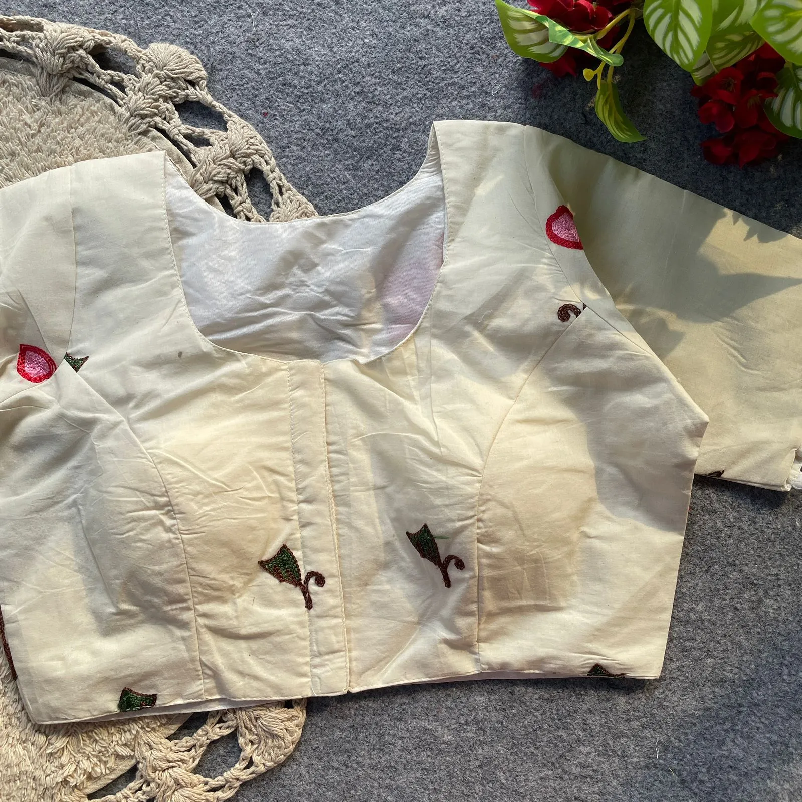 Ruhi Vol 84 Khadi Cotton Multi Embroidery Readymade Blouse