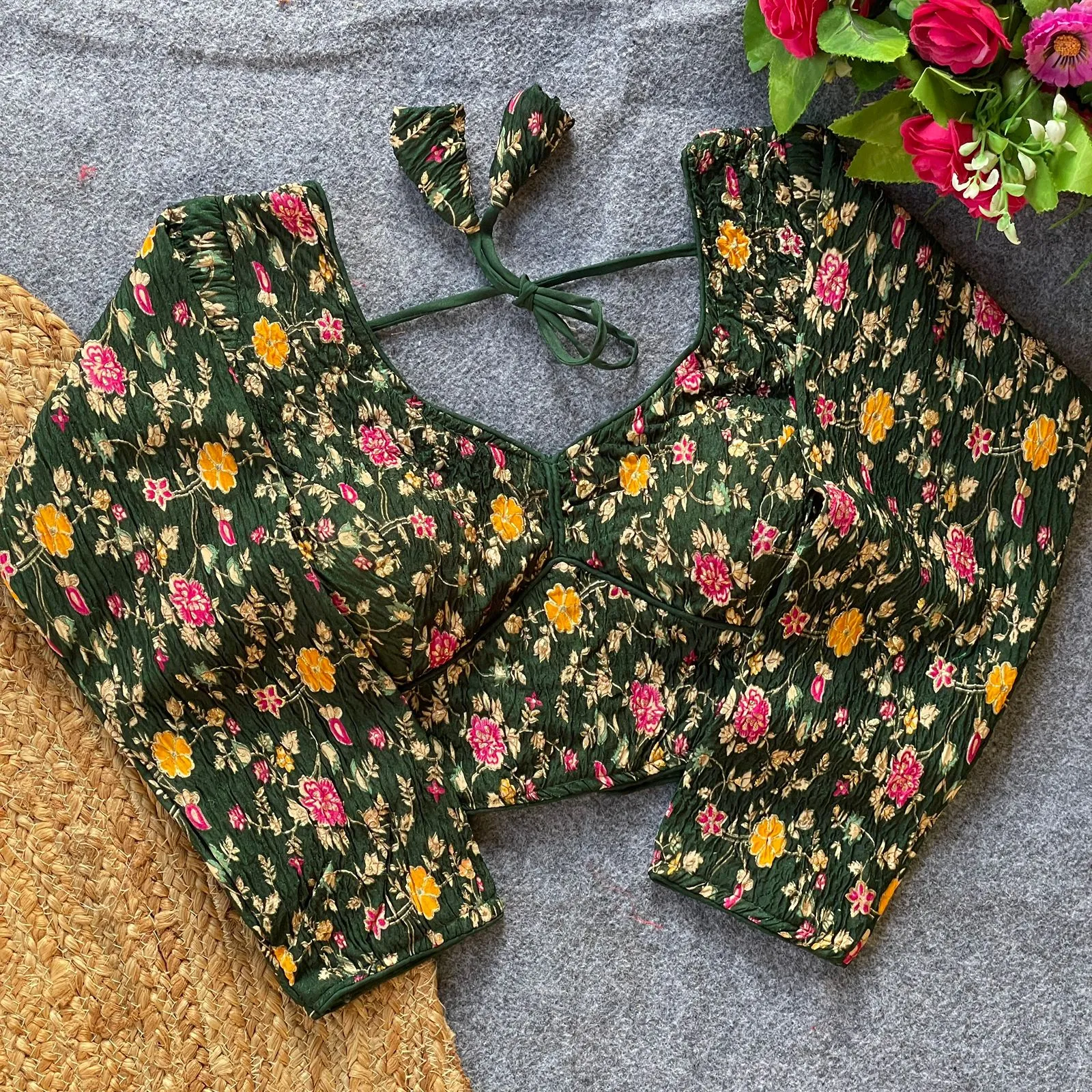 Ruhi Vol 87 Crush Silk Kashmiri Work Readymade Blouse