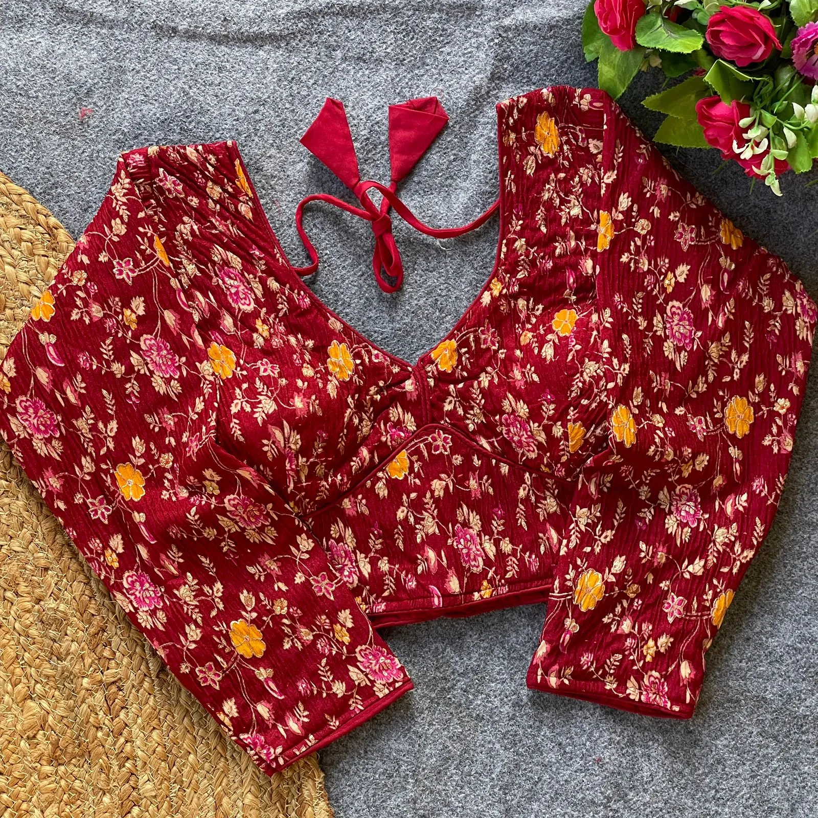 Ruhi Vol 87 Crush Silk Kashmiri Work Readymade Blouse