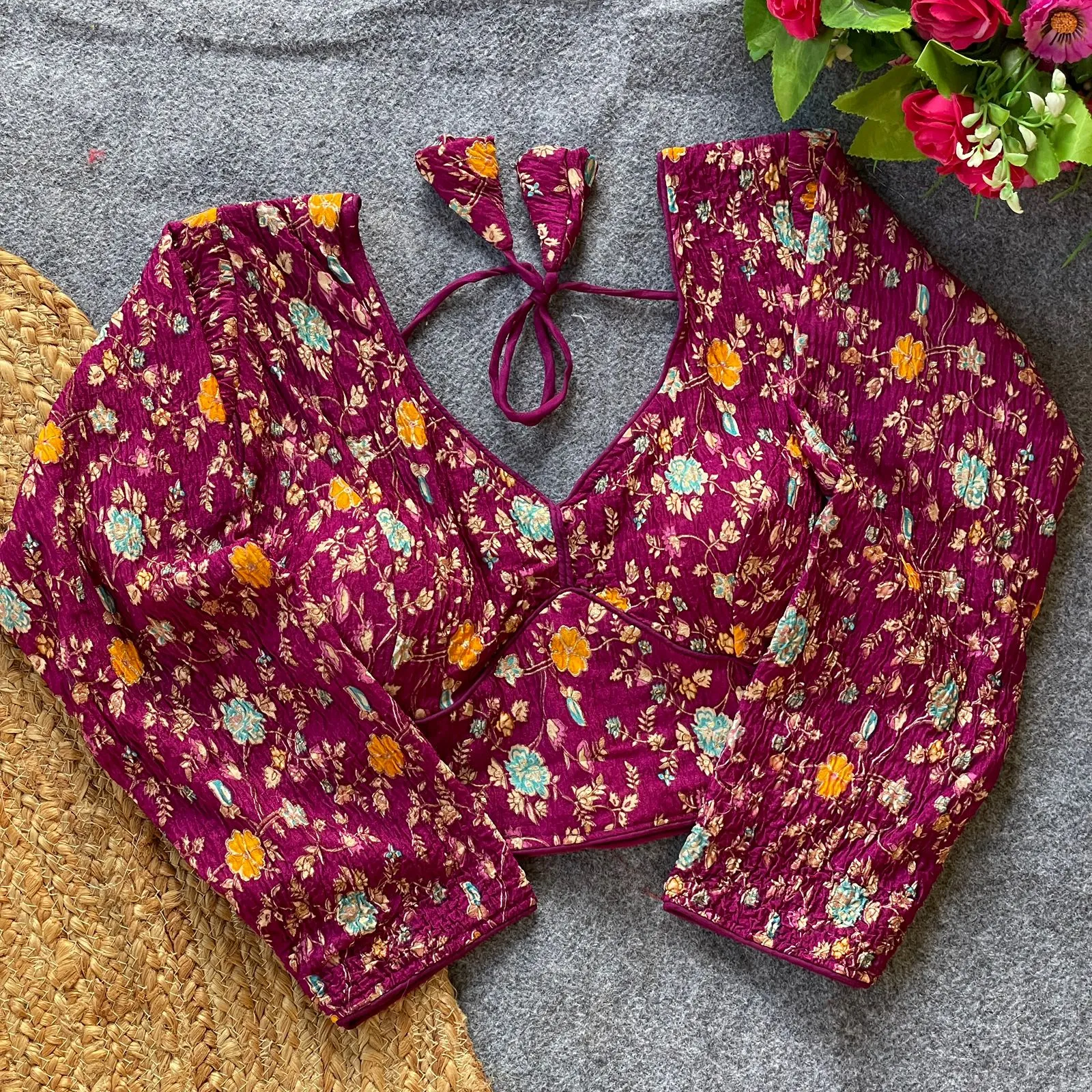 Ruhi Vol 87 Crush Silk Kashmiri Work Readymade Blouse