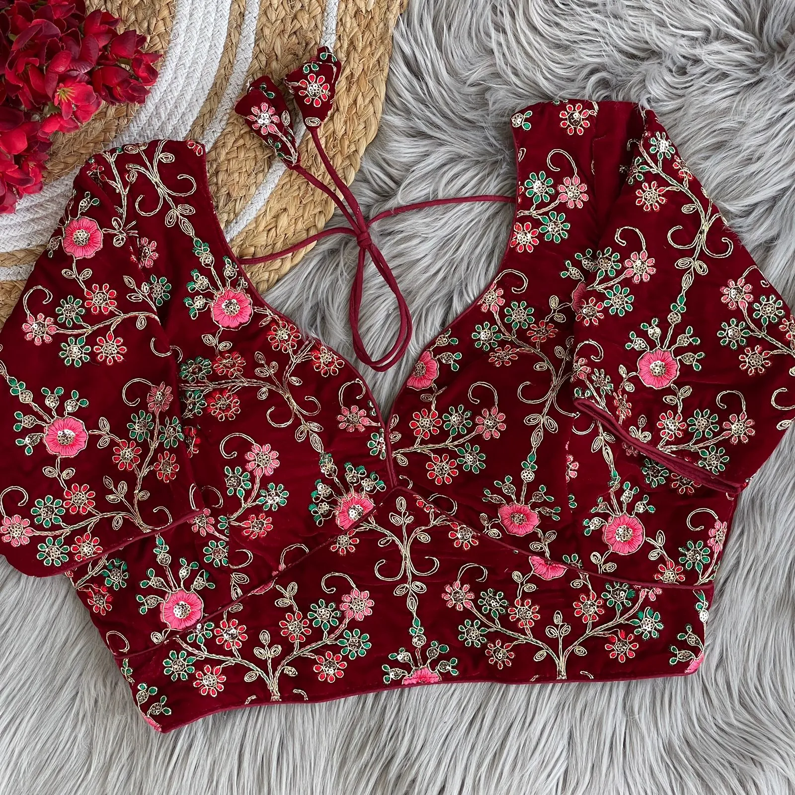 Ruhi Vol 95 Heavy Velvet Embroidery Wedding Readymade Blouse