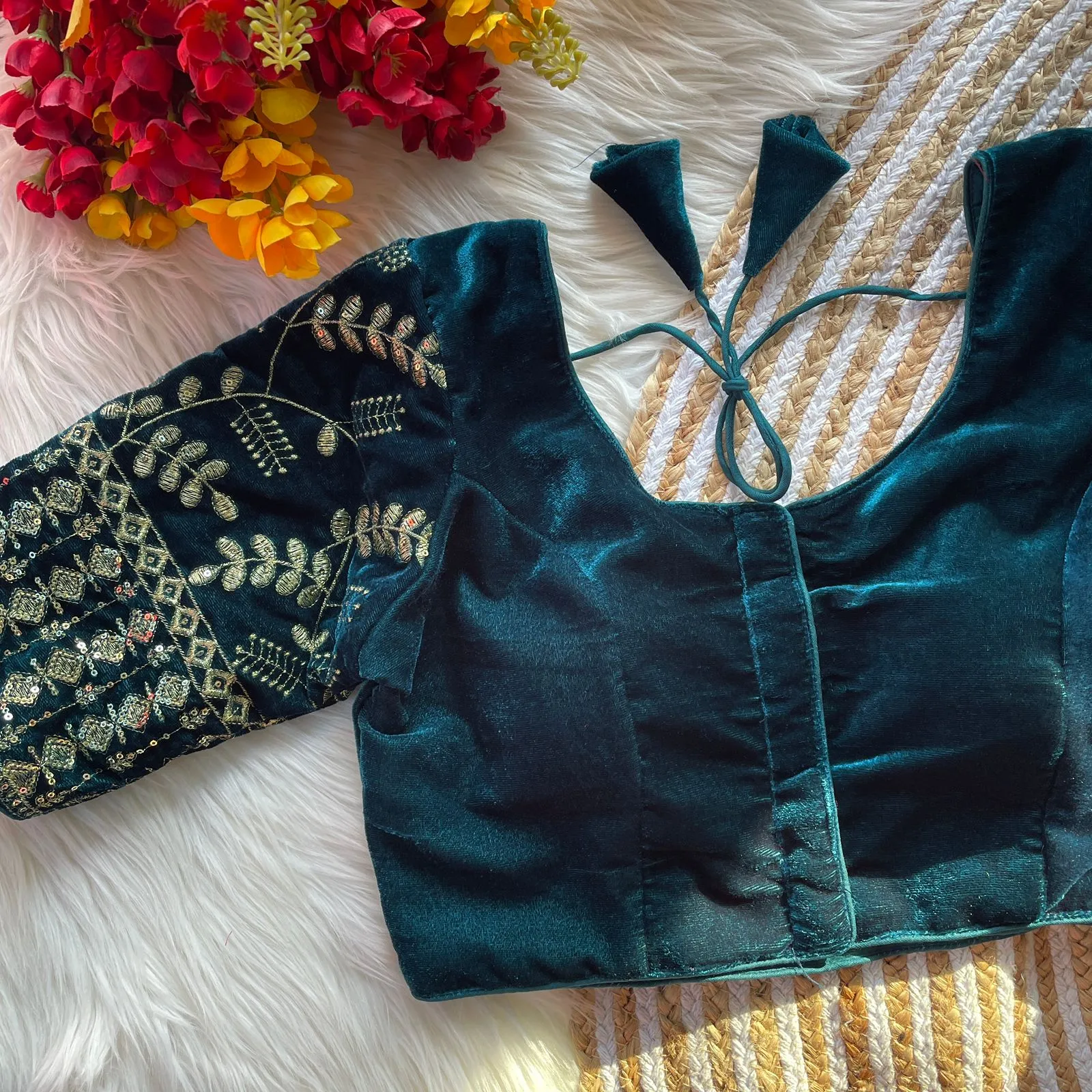 Ruhi Vol 96 Velvet Sequence Thread Wedding Readymade Blouse