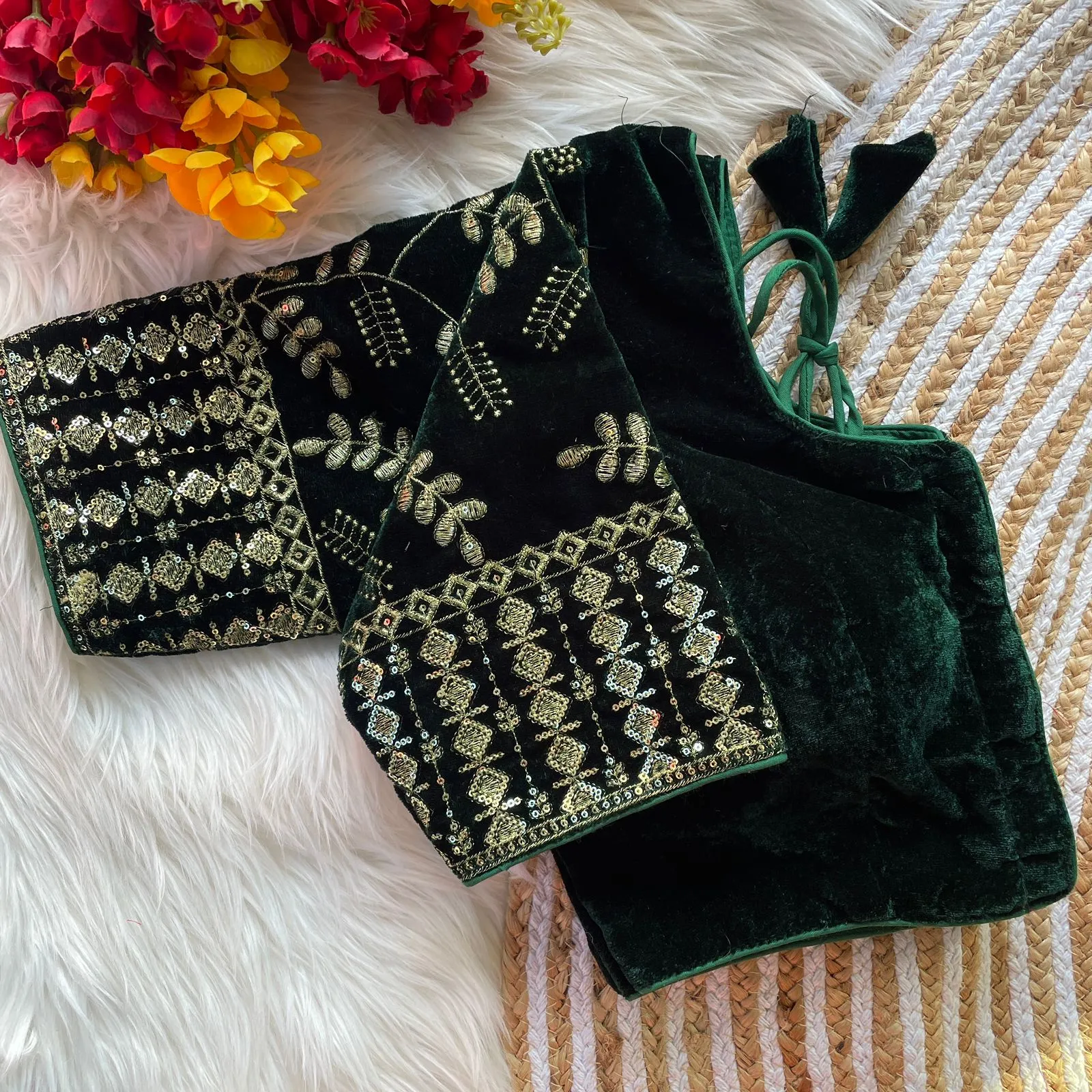 Ruhi Vol 96 Velvet Sequence Thread Wedding Readymade Blouse