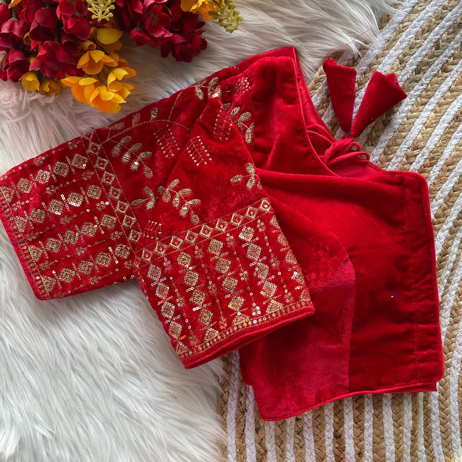 Ruhi Vol 96 Velvet Sequence Thread Wedding Readymade Blouse