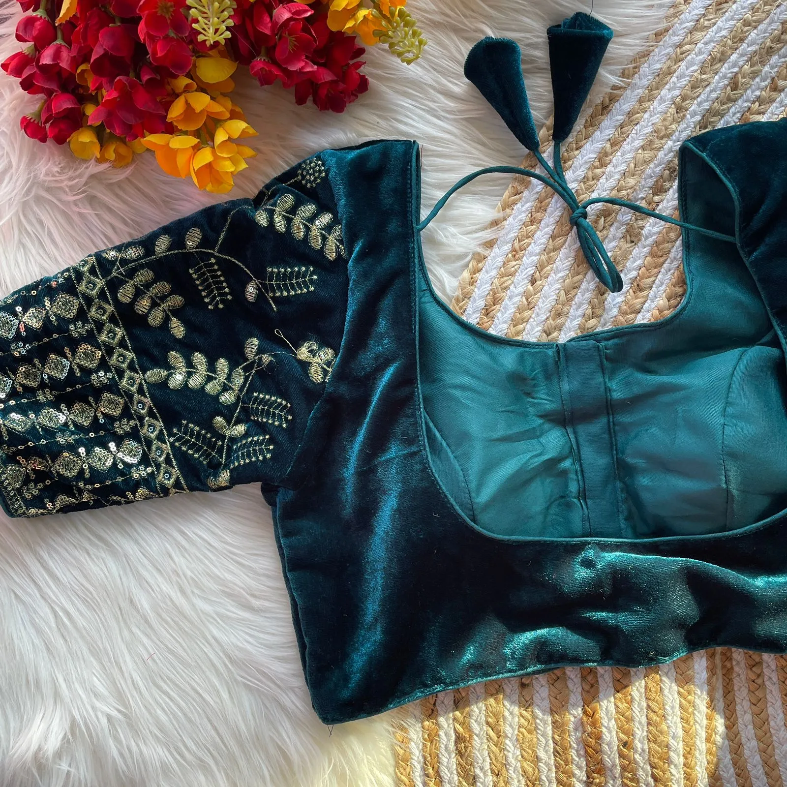 Ruhi Vol 96 Velvet Sequence Thread Wedding Readymade Blouse