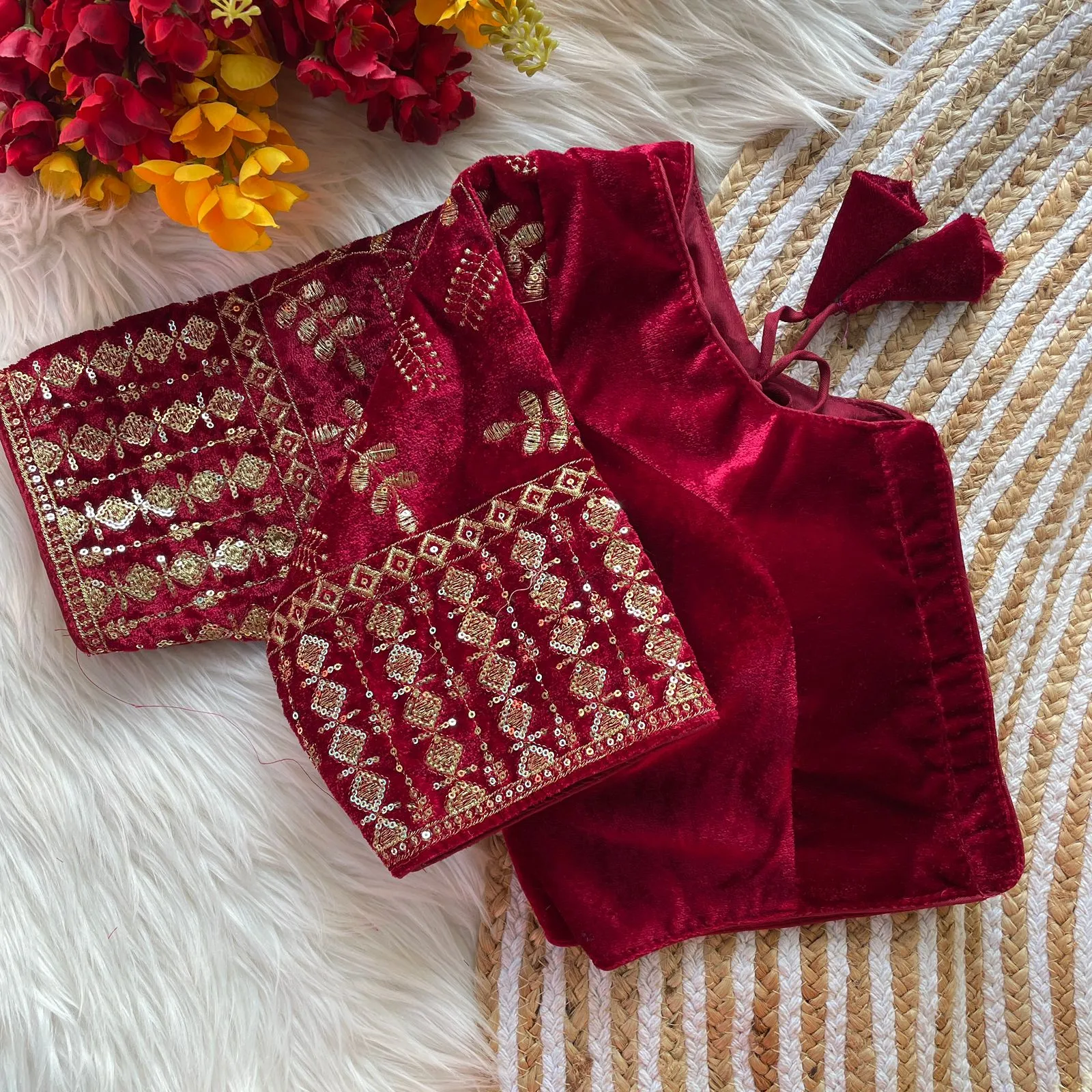 Ruhi Vol 96 Velvet Sequence Thread Wedding Readymade Blouse