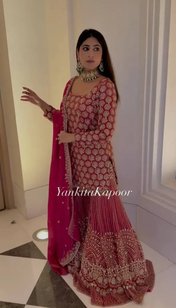 Sabina 1693 Faux Georgette Embroidery Sequence Readymade Dress