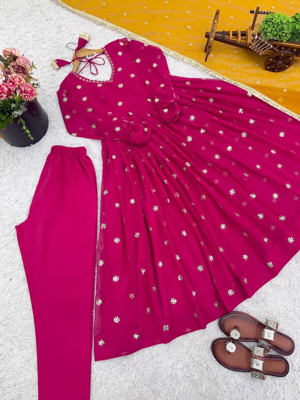 Sabina 5313 Faux Georgette Embroidery Readymade Dress