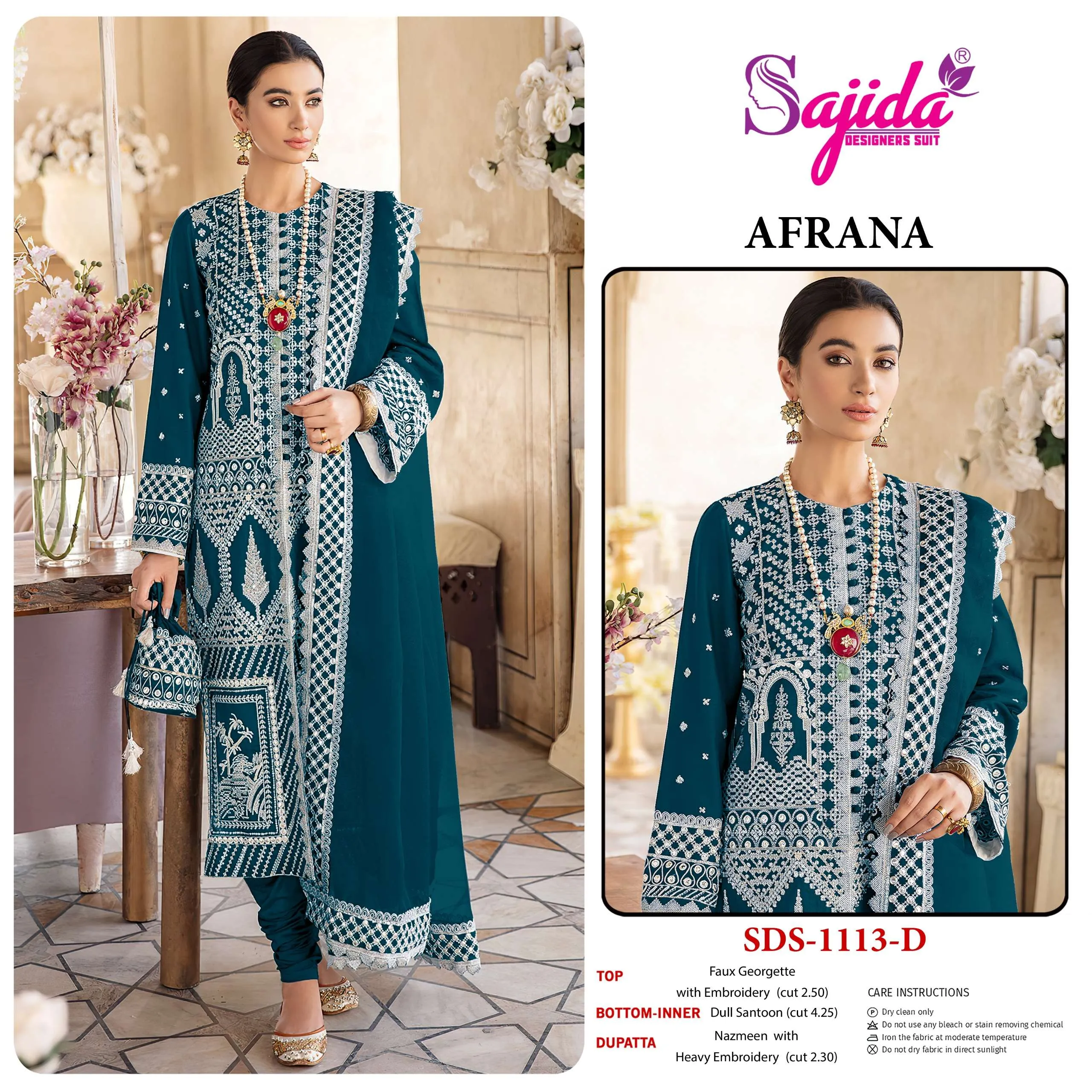Sajida Designer Design No - 1113 Abcde Pakistani Suits