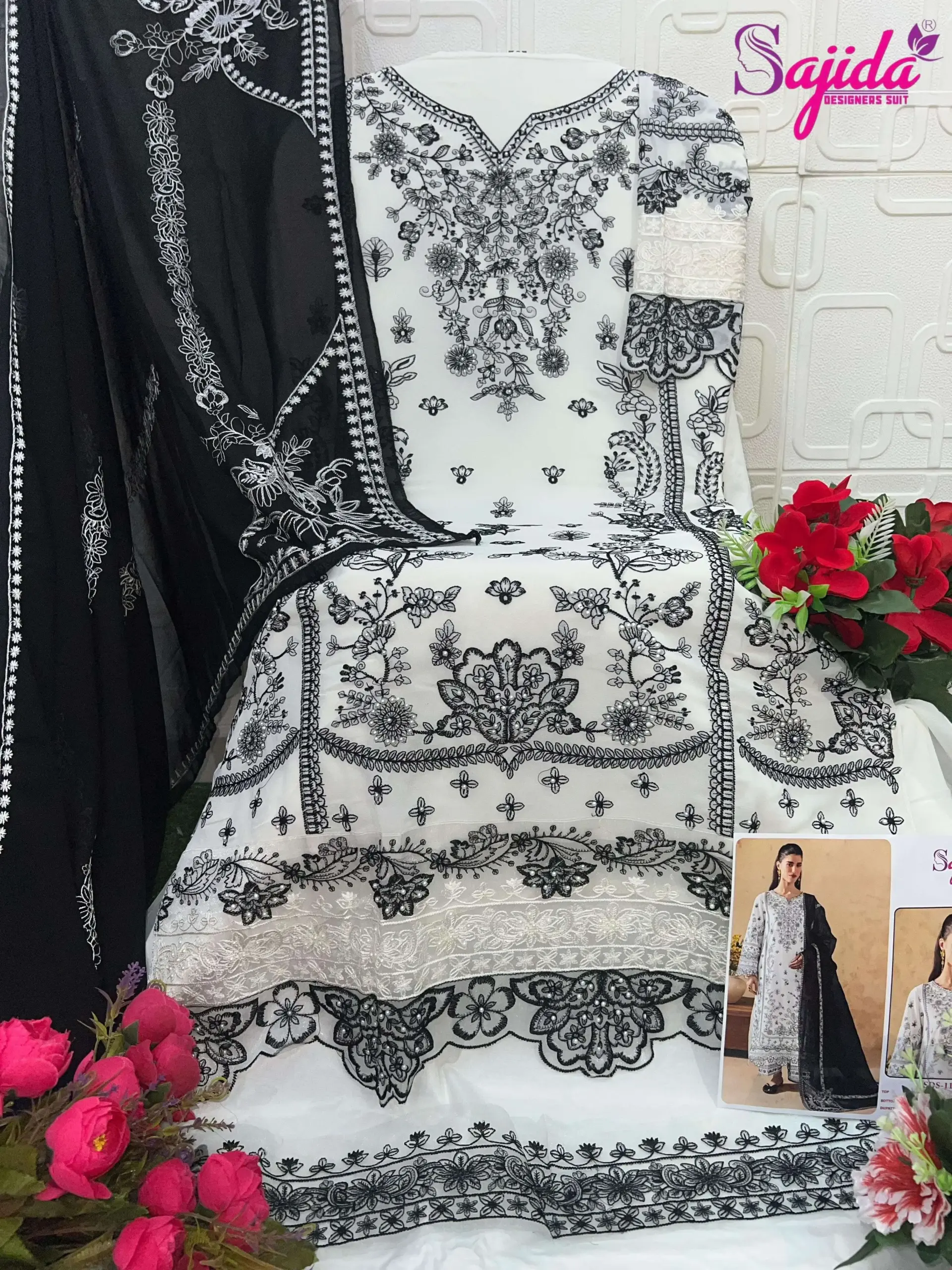 Sajida Designer Design No - 1115 Ab Pakistani Suits