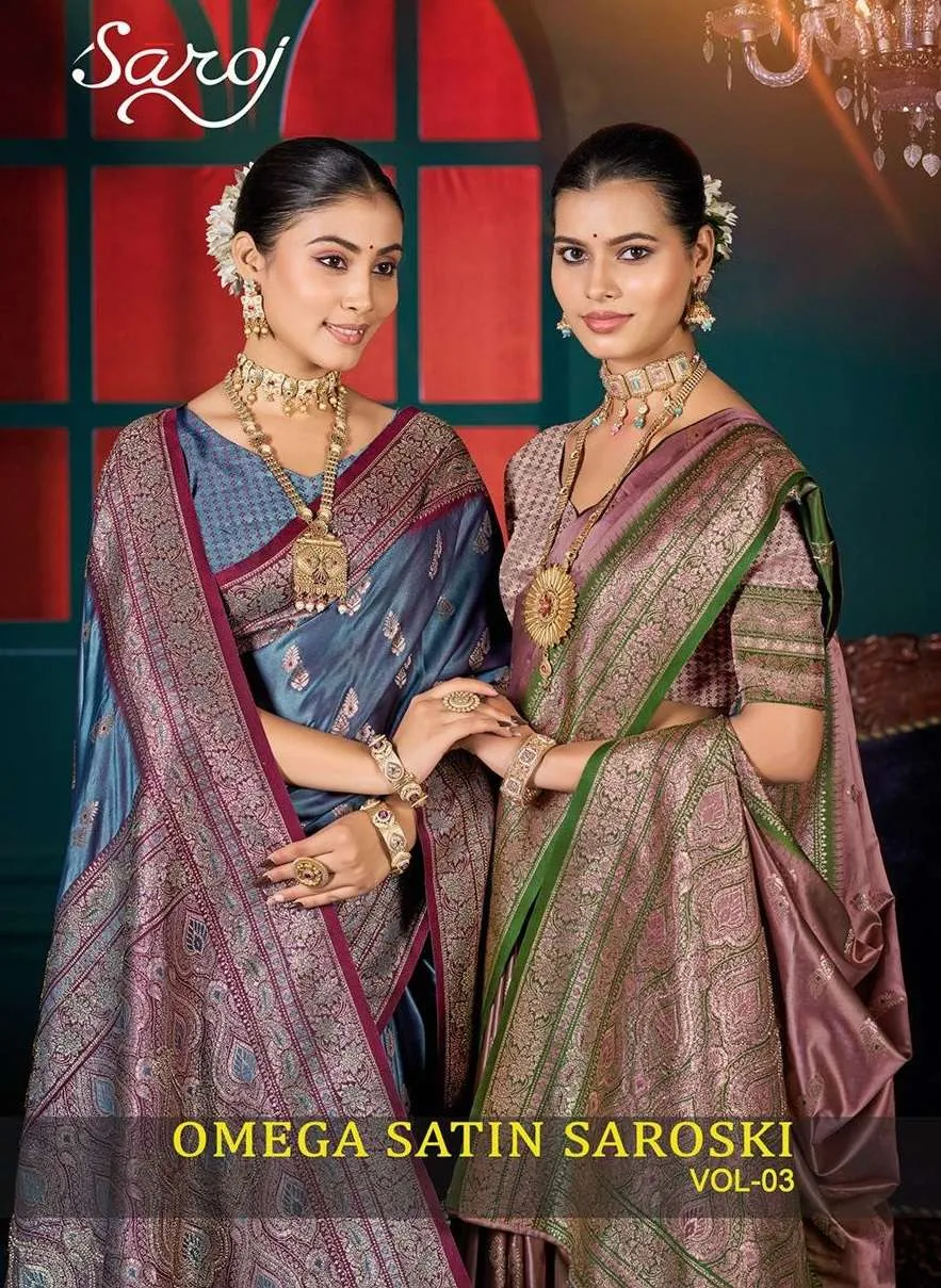 Saroj Omega Satin Saroski Vol 3 Sarees