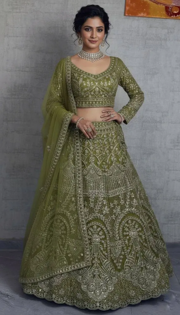 SBD 1809 Butterfly Net Sequins Work Wedding Lehenga Choli