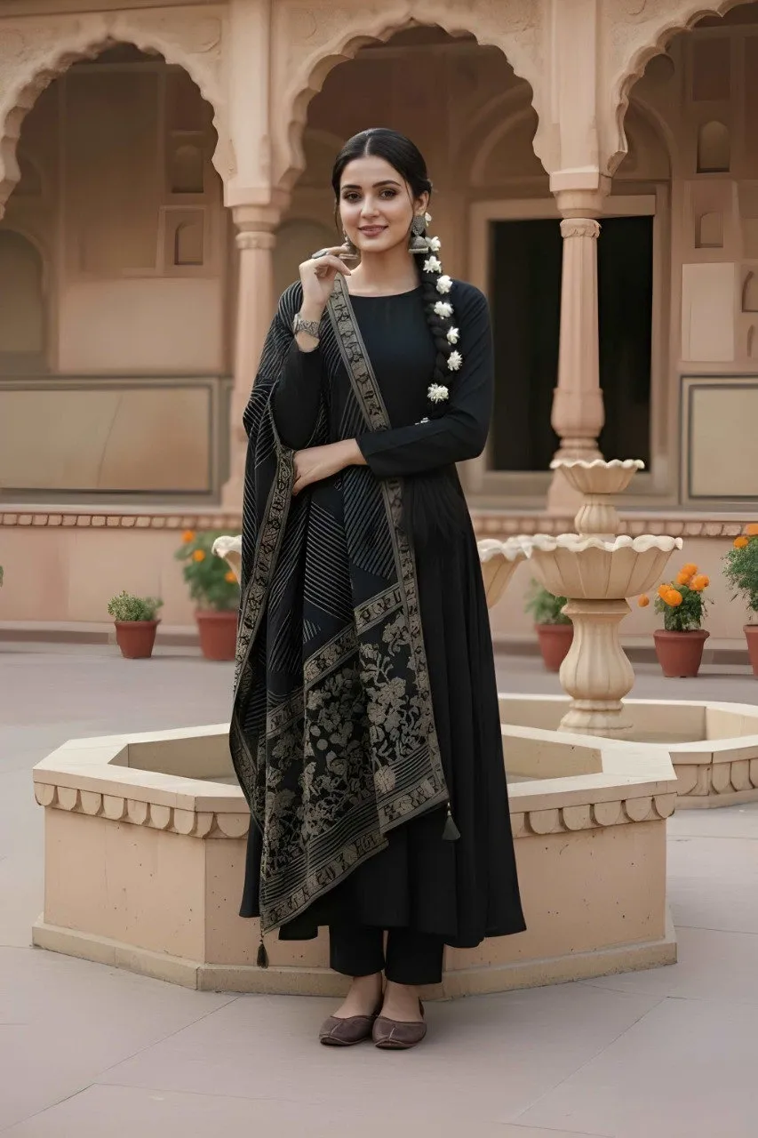 Shiv Vol 119 Black Rayon Occasion Readymade Dress