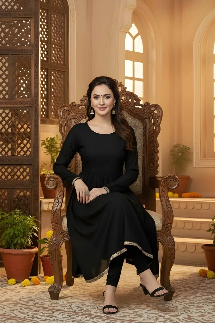 Shiv Vol 120 Black Rayon Readymade Dress