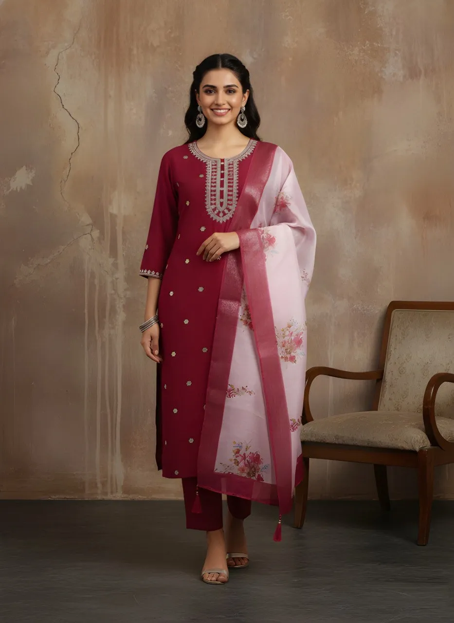 Shiv Vol 123 Roman Silk Embroidery Readymade Dress