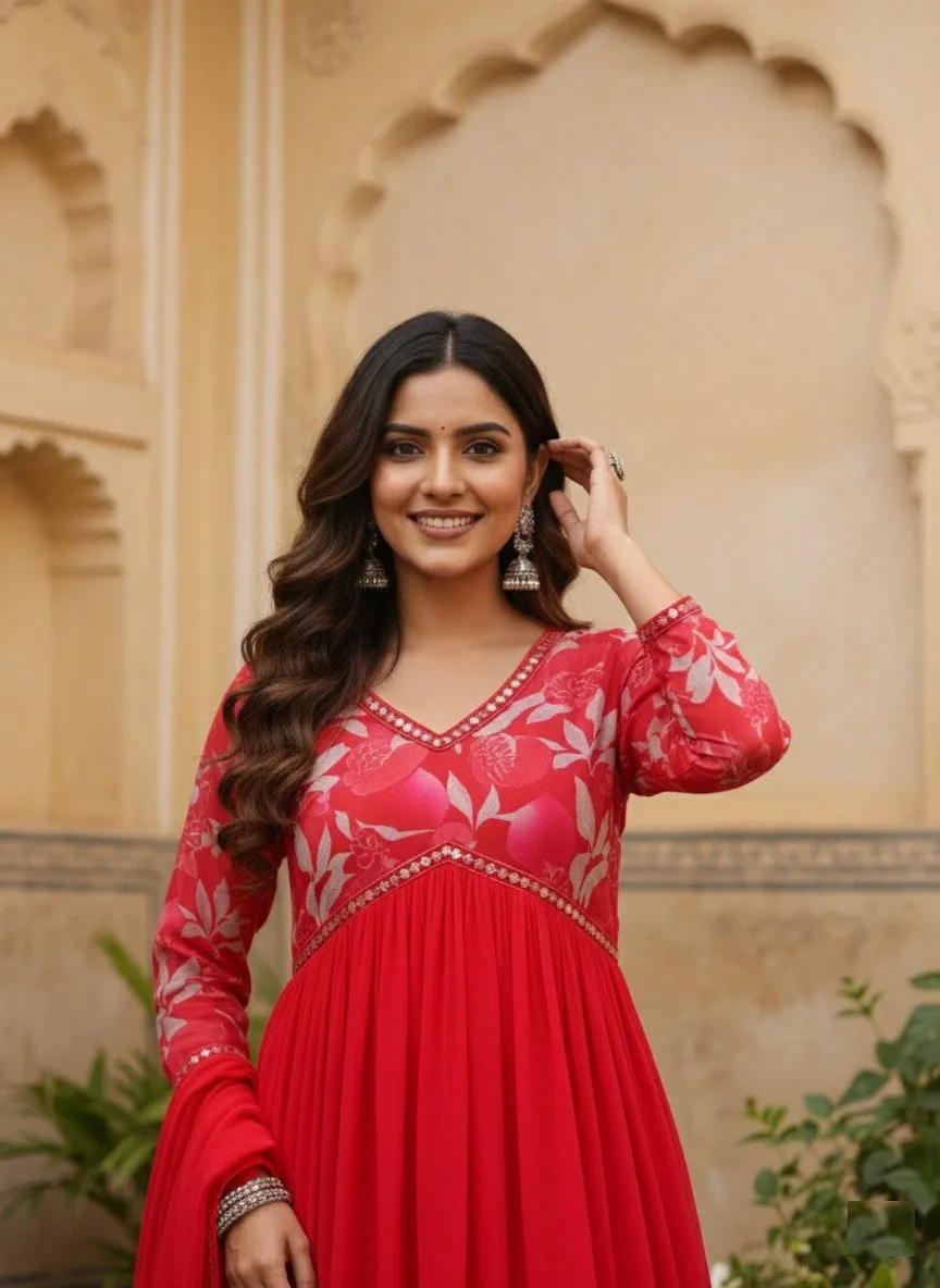 Shiv Vol 124 Pink Heavy Georgette Readymade Dress